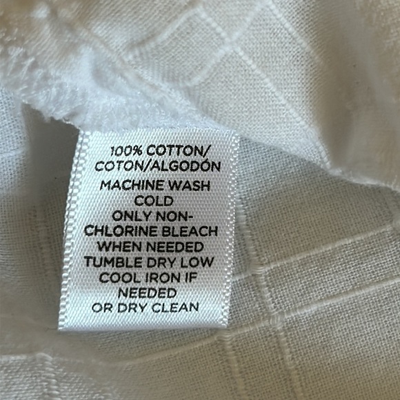 Loft, White, Rounded neck, 1/2 button down, 100% Cotton, Long Sleeve Top, Small - Picture 6 of 8